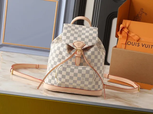 Louis Vuitton Damier Azur Backpack Checkered Canvas