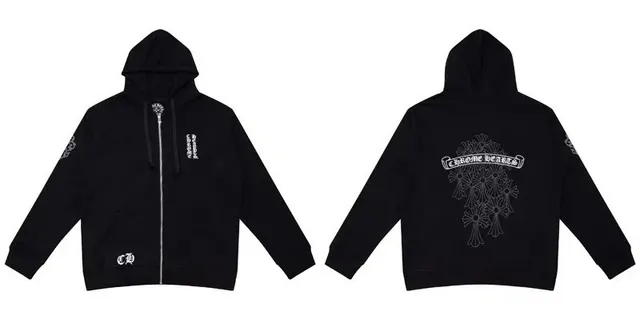 Zip-Up Hoodie Chrome Hearts Logo Print