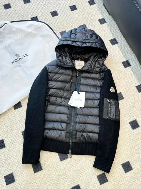 Moncler Hybrid Puffer Jacket Knit-Sleeve