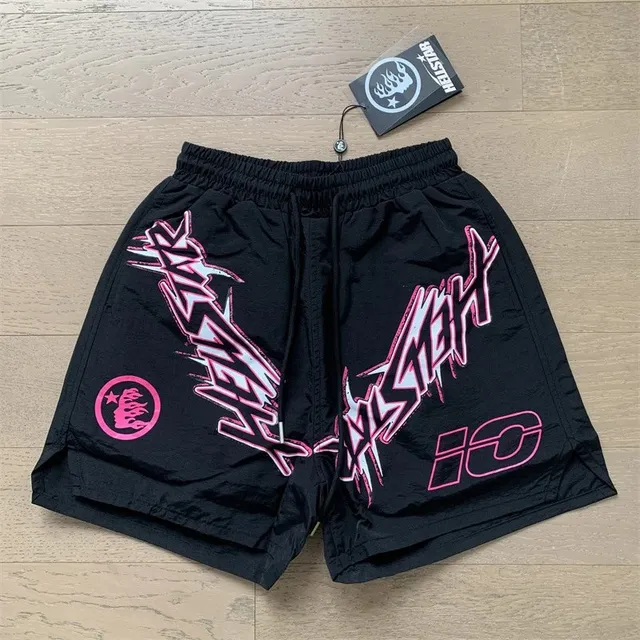 Hellstar Graphic Shorts Pink Logo Print