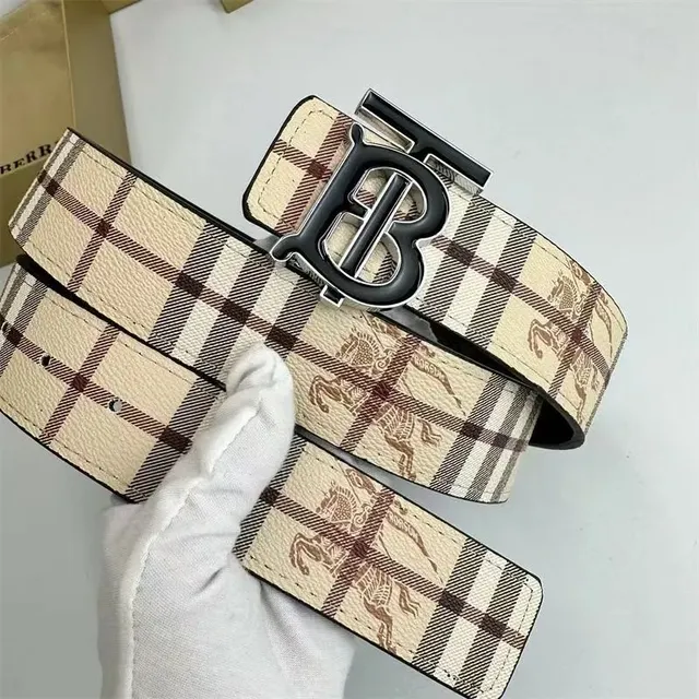 Burberry Check Belt Equestrian Knight Print