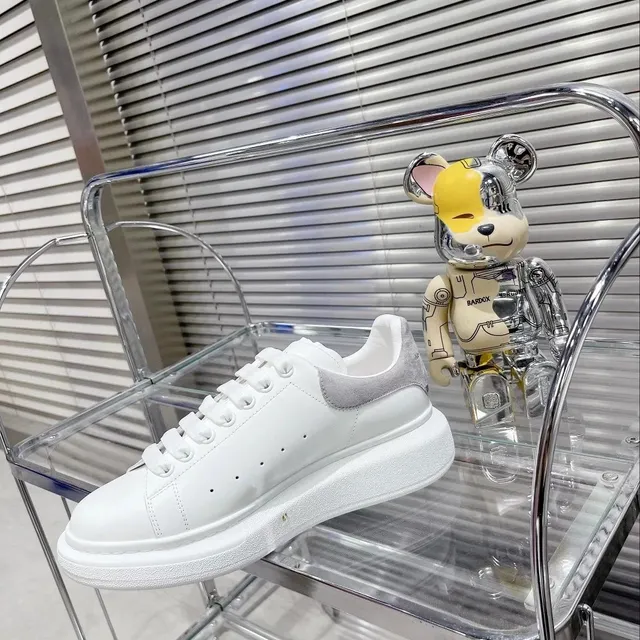 Alexander McQueen Oversized Sneaker White with Grey Suede Heel Tab