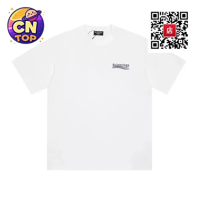 Balenciaga Logo T-Shirt Wave Logo