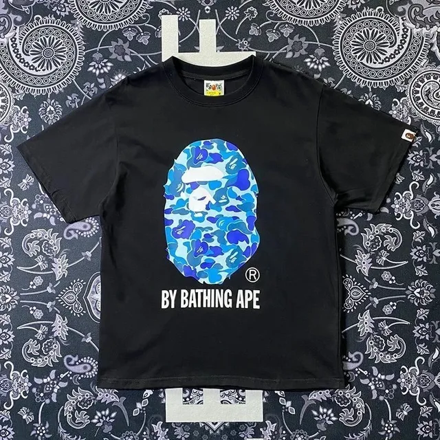 BAPE Shark Tee Blue Camo Ape Head