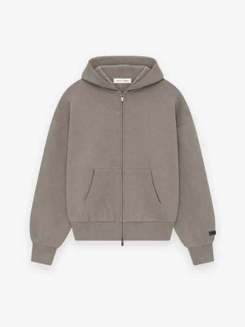 Fear of God Essentials Zip-Up Hoodie Heather Grey