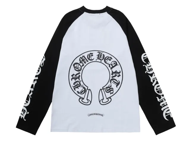 Chrome Hearts Raglan Long Sleeve Tee Cross Logo Print