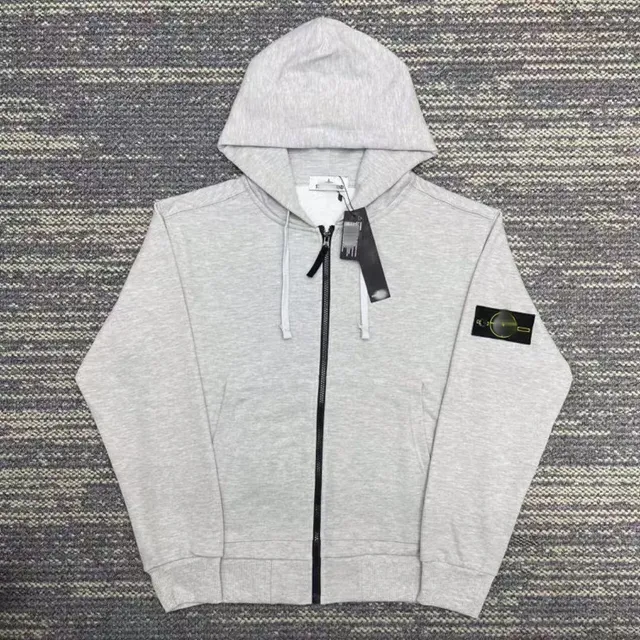 Stone Island Zip-Up Hoodie Ghost Badge