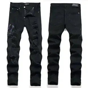 Amiri Distressed Jeans Ripped Black