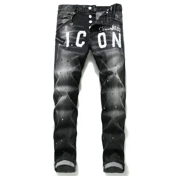 Dsquared2 Icon Jeans Distressed Logo Print