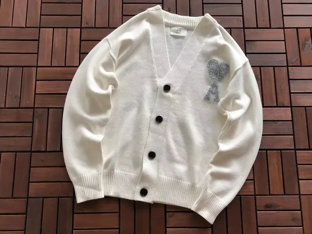 AMI Paris Cardigan Heart Embellished