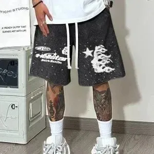 Printed Shorts Star and Graphic Print