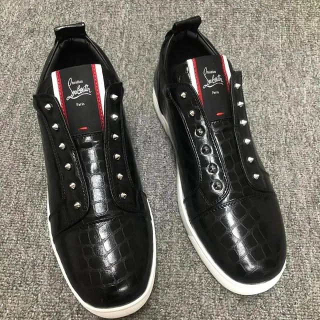 Christian Louboutin Louis Junior Crocodile-Embossed with Studs