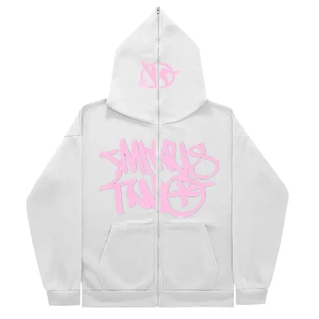 Syna World Zip-Up Hoodie Pink Logo