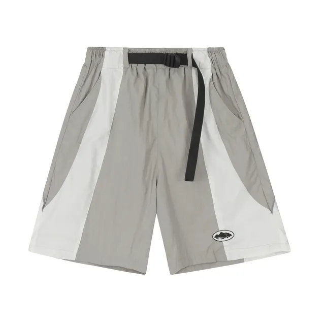 Corteiz Panelled Shorts Grey White Block