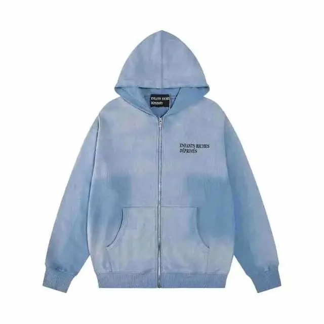 Enfants Riches Déprimés Zip-Up Hoodie Acid Wash