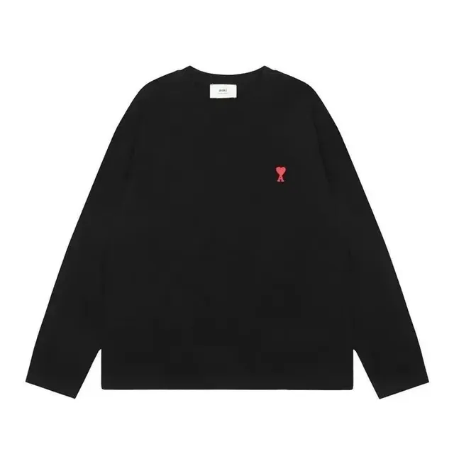 AMI Paris Long Sleeve Tee Red Heart Logo