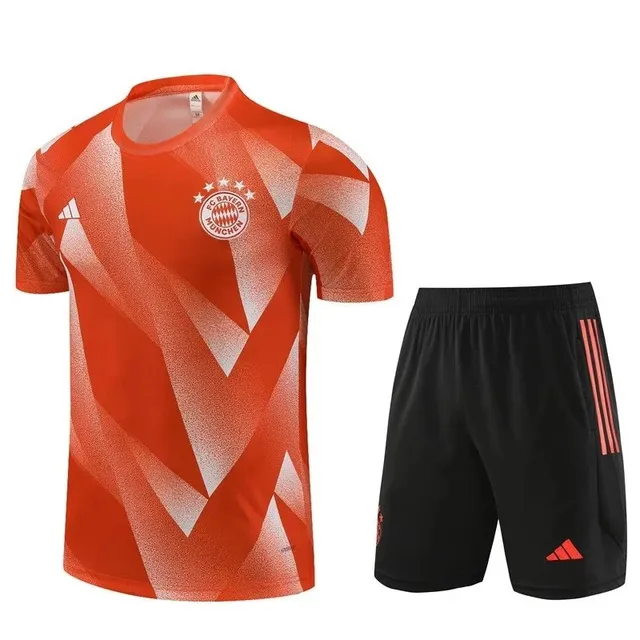 Adidas × Bayern Munich Training Jersey and Shorts Set Orange Graphic Print