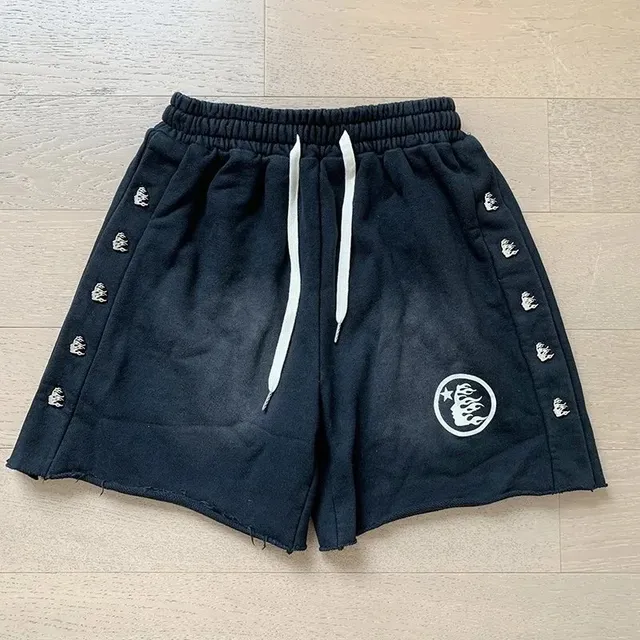 Hellstar Embroidered Shorts Flame Logo