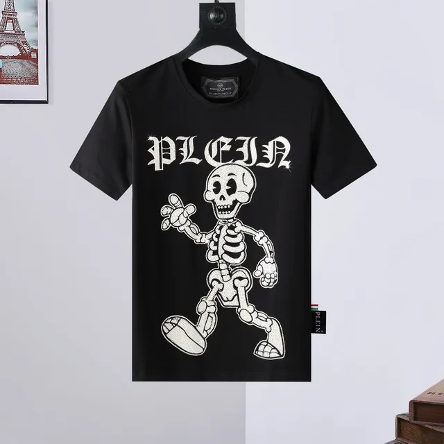Philipp Plein Skeleton Graphic Tee Crystal-Embellished
