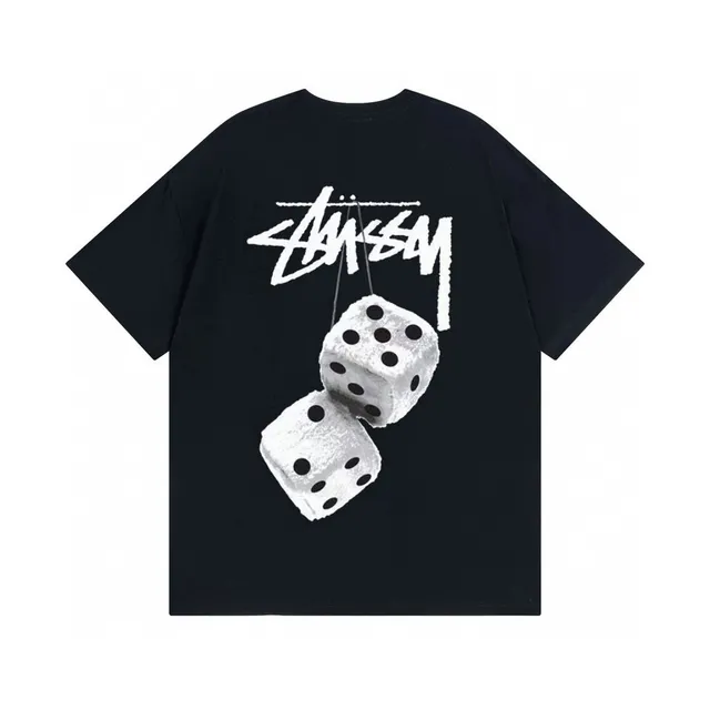 Stüssy Dice Graphic Tee Black with White Dice Print