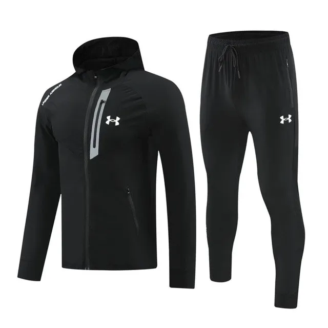 Under Armour Track Suit Black with White Logo