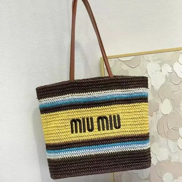 Miu Miu Crochet Tote Striped