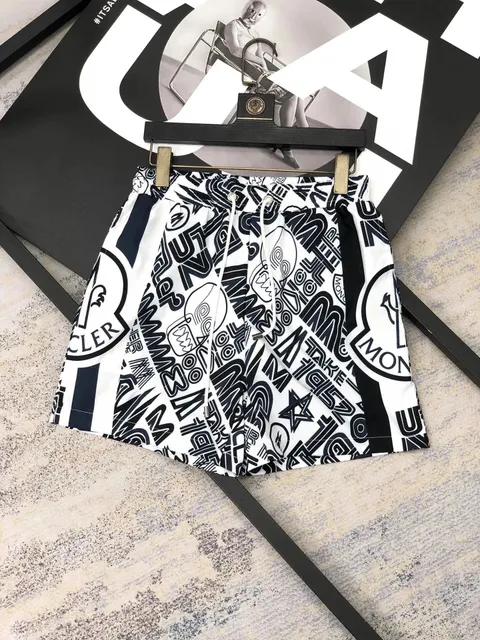 Moncler Printed Shorts All-Over Logo Print