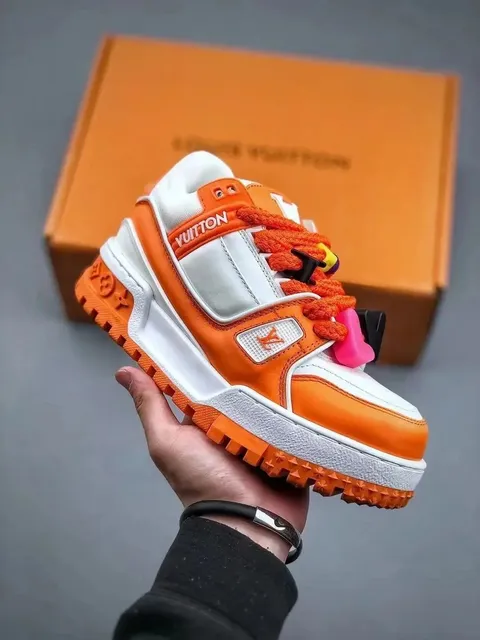 Louis Vuitton LV Trainer Orange and White
