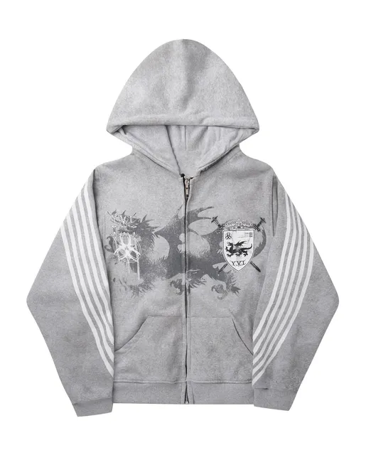 Y-3 Zip-Up Hoodie Dragon Crest