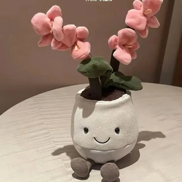 Jellycat Orchid Plant Plush Smiling Pot Design