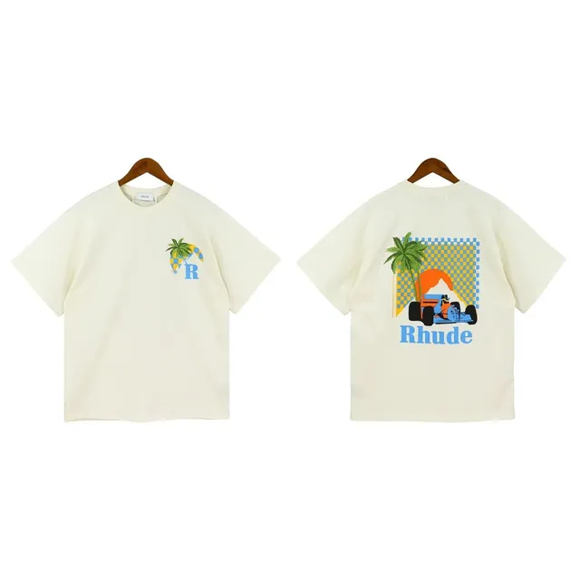 Rhude Graphic Tee Palm Tree Racing Print