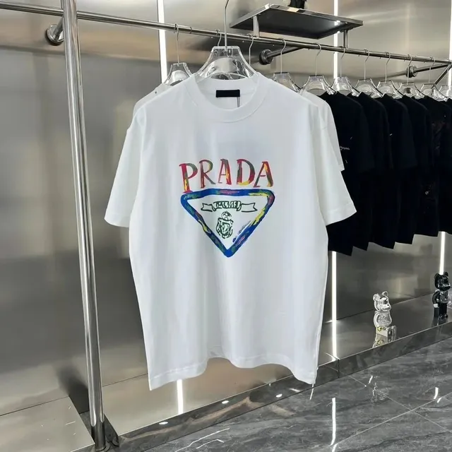 Prada Logo Tee Painted Triangle Logo