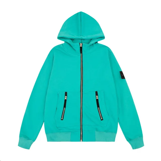 Stone Island Zip-Up Hoodie Turquoise