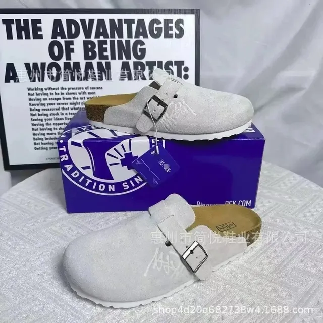 Birkenstock Boston Clog Suede with Embroidery