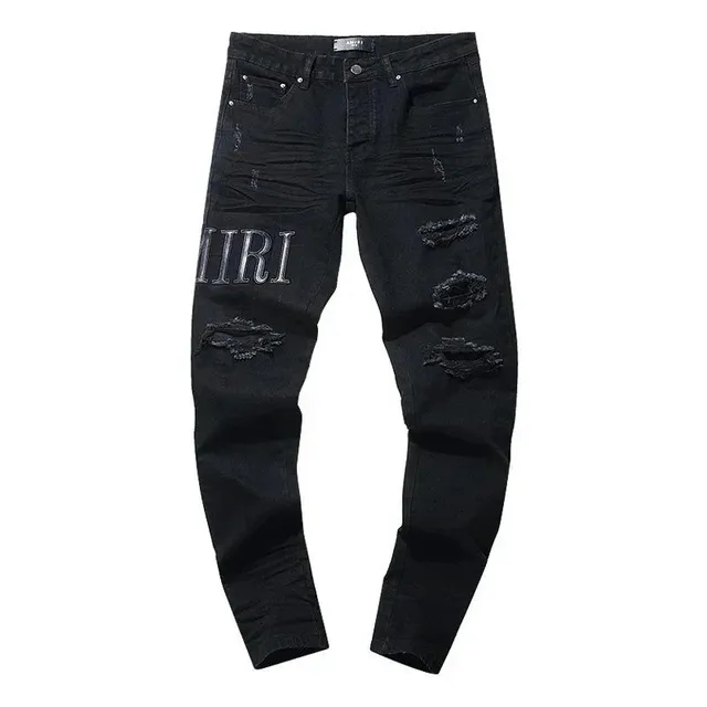 Amiri Distressed Jeans Logo Embroidered