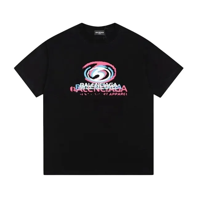 Balenciaga Graphic T-Shirt Swirl Logo Print