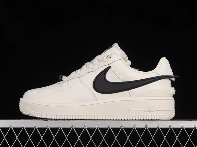 Nike Air Force 1 Low Triple White with Black Swoosh