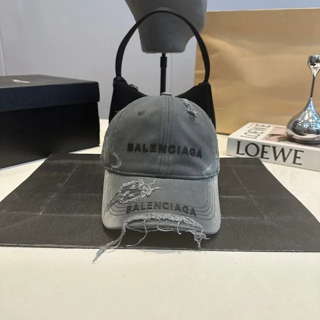 Balenciaga Distressed Cap Embroidered Logo