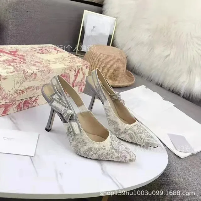 Dior Slingback Heel Baroque Print