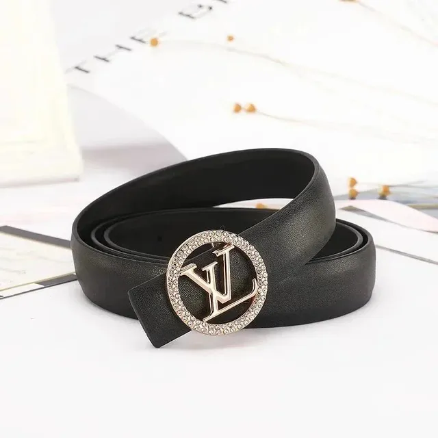 Louis Vuitton LV Logo Belt Crystal-Embellished Buckle