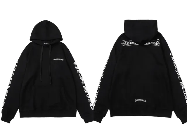 Chrome Hearts Hooded Sweatshirt Cross Logo Sleeve Print