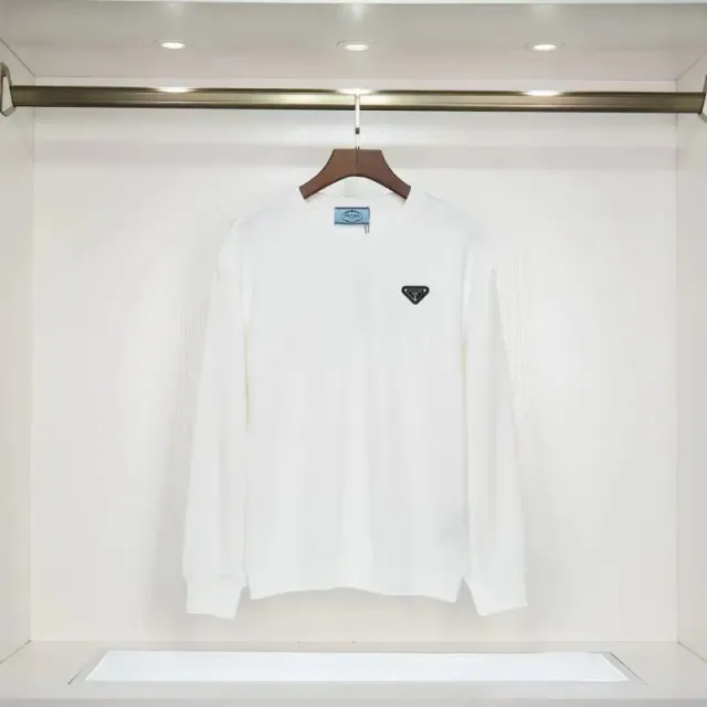 Prada Cotton Crewneck Sweater Triangle Logo