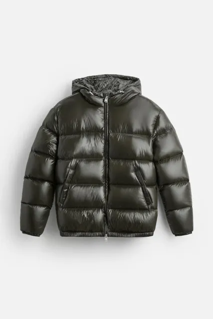 Moncler Puffer Jacket Shiny Quilted Hooded