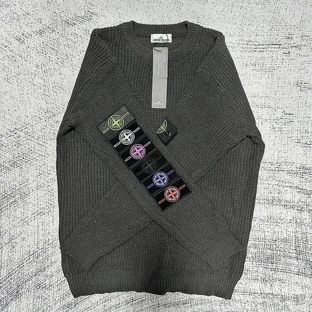 Stone Island Ribbed Knit Sweater Compass Patch
