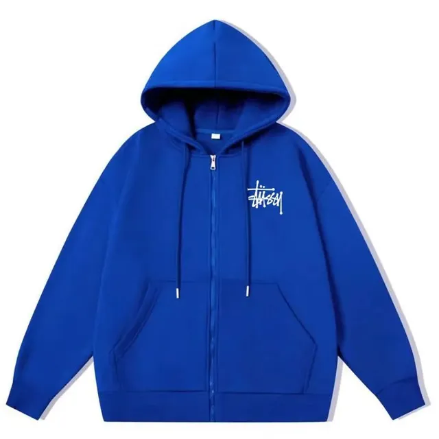 Stüssy Zip-Up Hoodie Logo Print