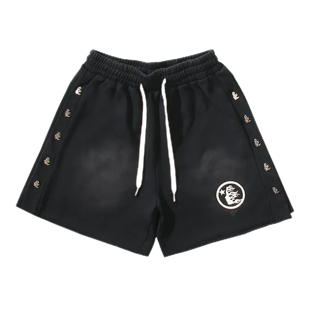 Hellstar Embroidered Shorts Flame Logo