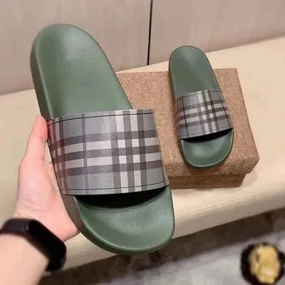 Burberry Slide Sandal Checkered Strap