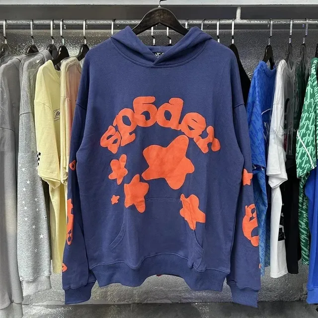Sp5der Hooded Sweatshirt Star Logo Print