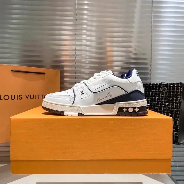 Louis Vuitton LV Trainer White Navy