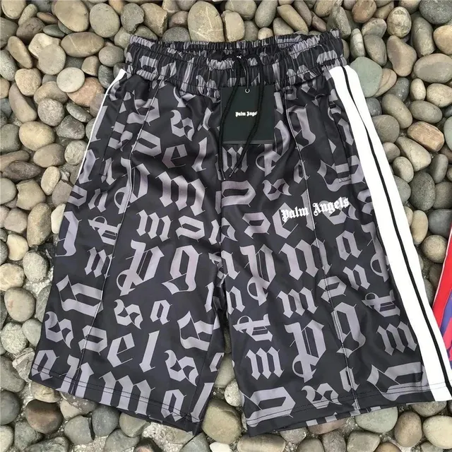 Palm Angels Track Shorts Gothic Logo Print